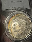 1883-O  MORGAN SILVER DOLLAR PCGS MS-64 TONED RAINBOW TONING