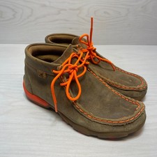 Twisted X Chukka Driving Mocs Kids 1M Orange Leather Moisture Wicking SD Footbed