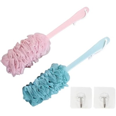 2er Pack Luffa Badebürste mit langem Griff Bad Dusche Rückenschrubber Körperbürste