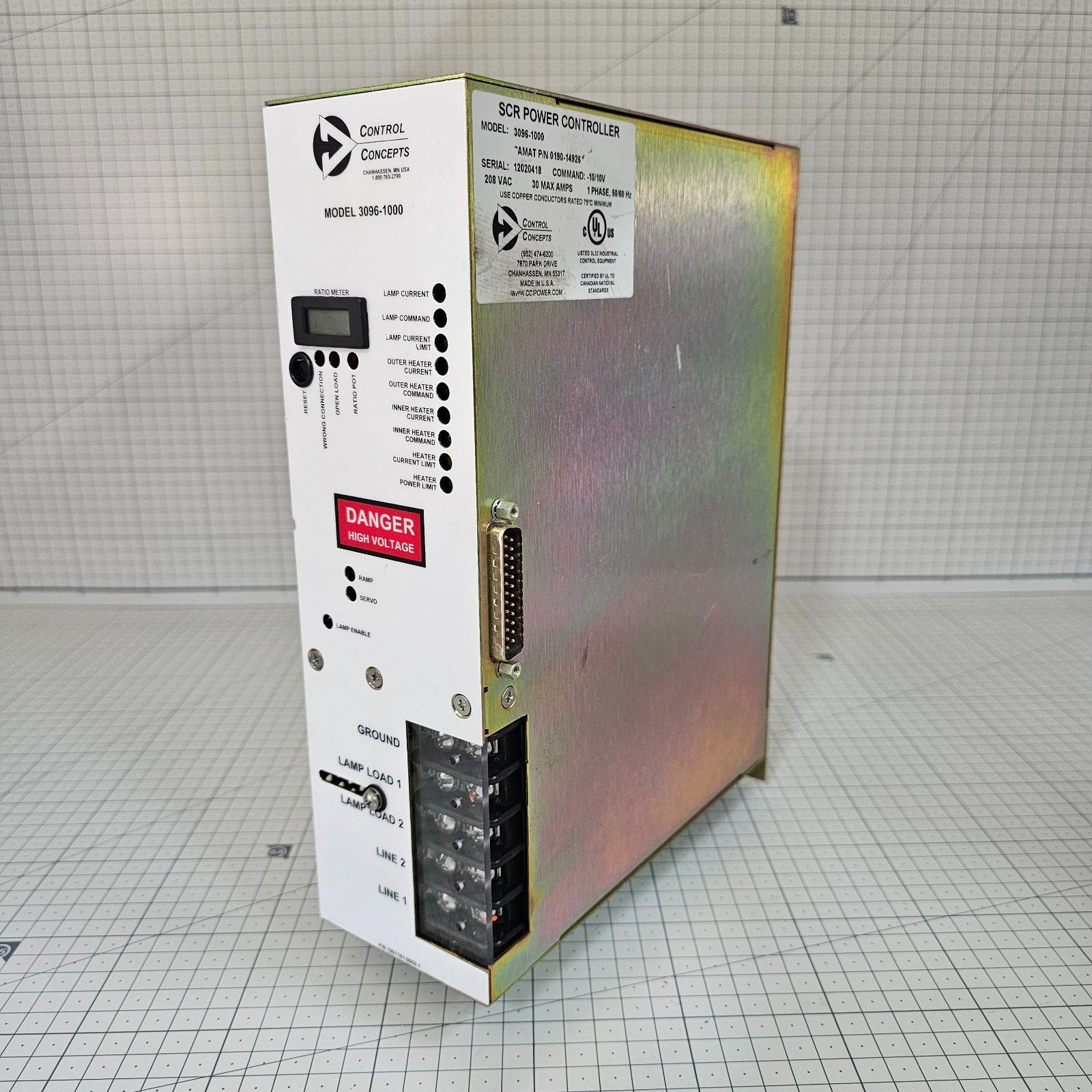 AMAT 0190-14926 CONTROL CONCEPTS 3096-1000 SCR POWER CONTROLLER