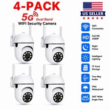 4 Pack Wireless 5G WiFi 1080P Security Camera System Smart Outdoor Night Vision