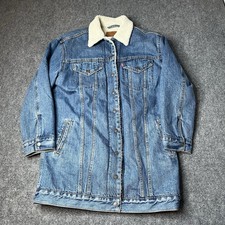 Vtg Levi Strauss Sherpa Fleece Lined Denim Jean Jacket Mens S Trucker Blue