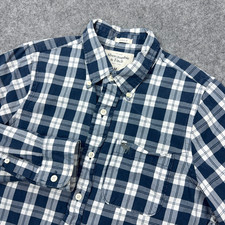 Abercrombie Fitch Shirt Mens Medium Blue Plaid Muscle Long Sleeve Button Down