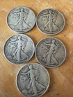 walking liberty half dollar lot of 5