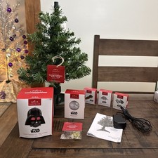 2025 Hallmark Star Wars Darth Vader Mini Show Topper Tree FOUR Ornaments Hooks