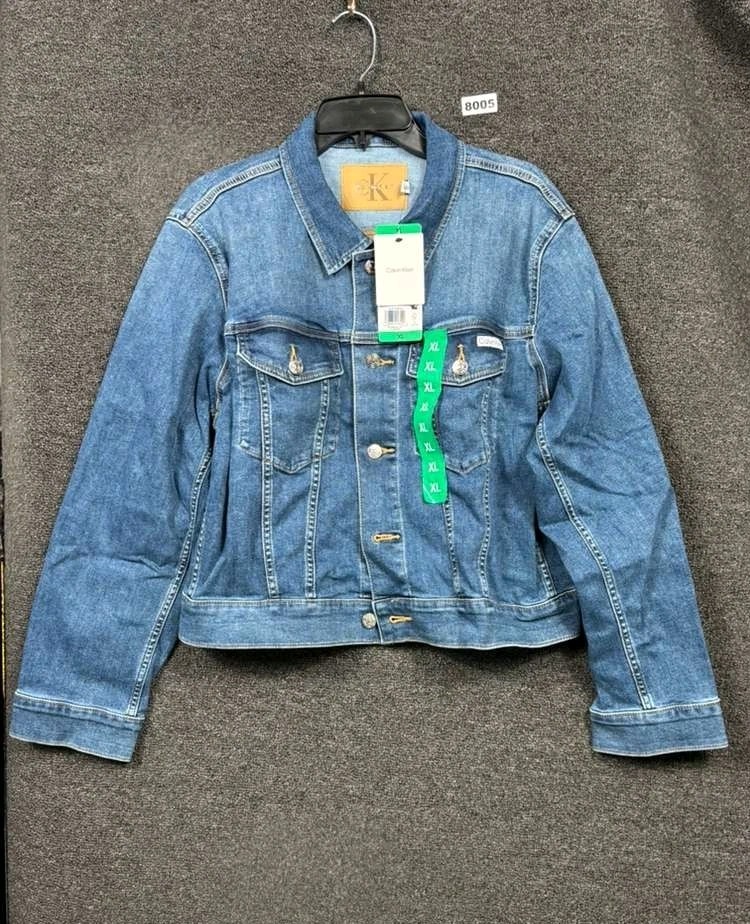 Calvin Klein Denim Jean Jacket Womens Size XL Storm Blue Cla