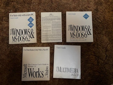 Vintage Lot Microsoft Works, Windows MS-Dos 6 6.2 Multimedia pack Guides, Disk
