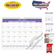 Stylish Purple 2026-2027 Calendar - 18 , Ruled Blocks for Easy Planning