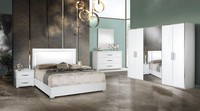 Schlafzimmer Set 6Tlg Bett Nachttisch Kleiderschrank Kommode Spiegel Garnitur