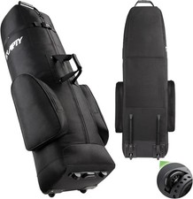 Hard Case Golf Club Travel Bag with Wheels Luggage Lock Cover Airline Waterproof