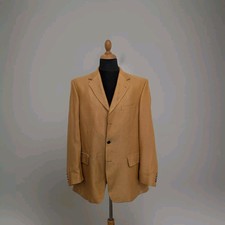 Mario Barutti Bamboo Blazer Jacket US40 EU50 Camel Brown Sport Coat Mens Elegant