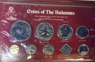 1978 Bahamas 9 Pc Uncirculated Coin Set In Original Packaging