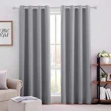 Blackout Curtains for Bedroom 52 X 84 Inch 52"W x 84"L Pack of 2 Light Grey
