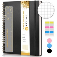 Graph Paper Notebook, Spiral Notebook Journal 8.5 x 11 , A4 Large G