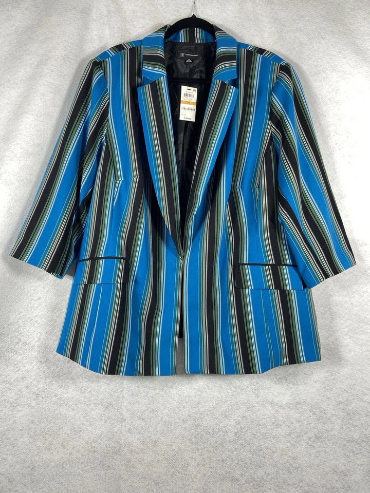 Traje pantalón INC International Concept para mujer 3X azul blazer botones a rayas Foto 3 de 4
