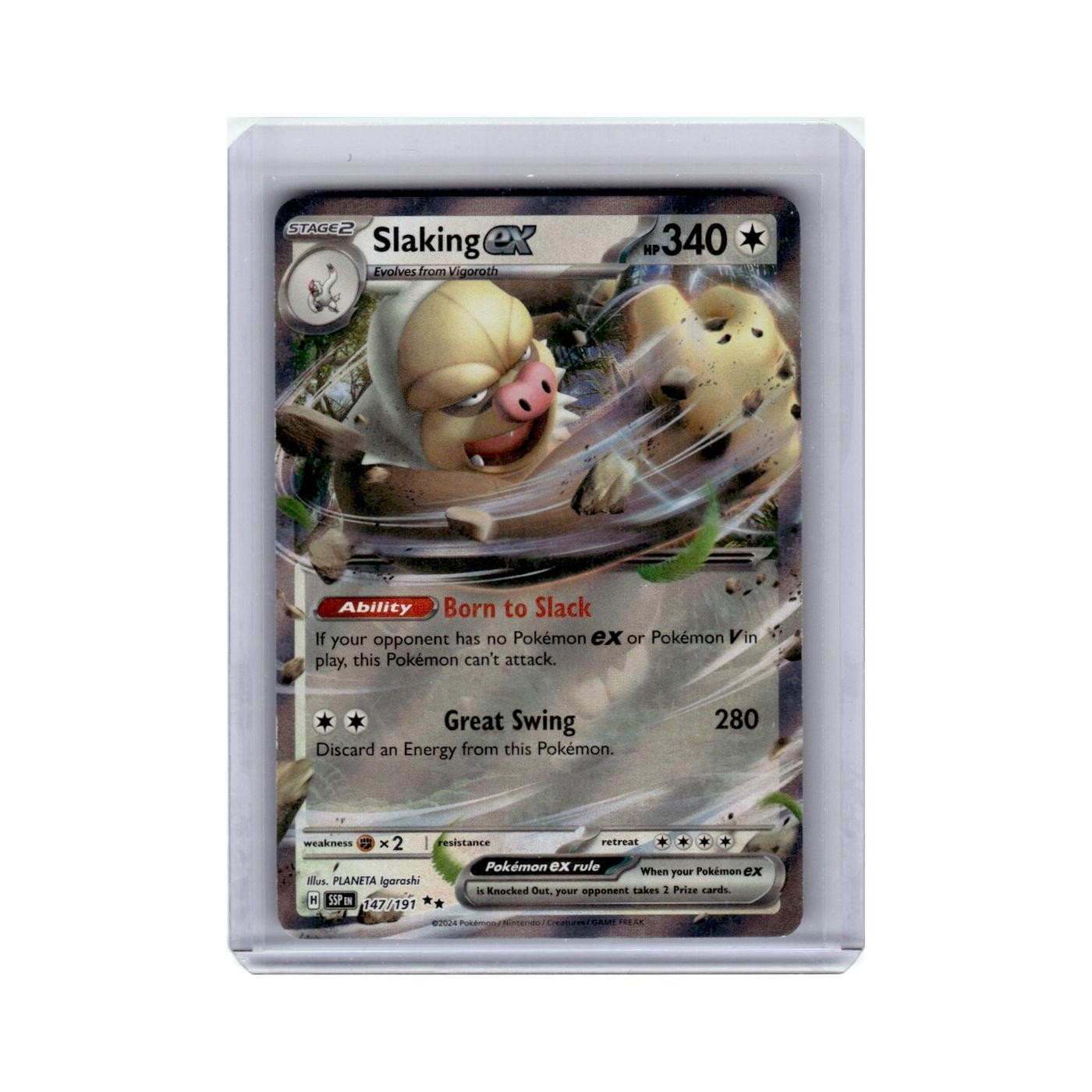Slaking ex 2024 Scarlet Violet Surging Sparks #147 Pokemon Pokemon Card NM