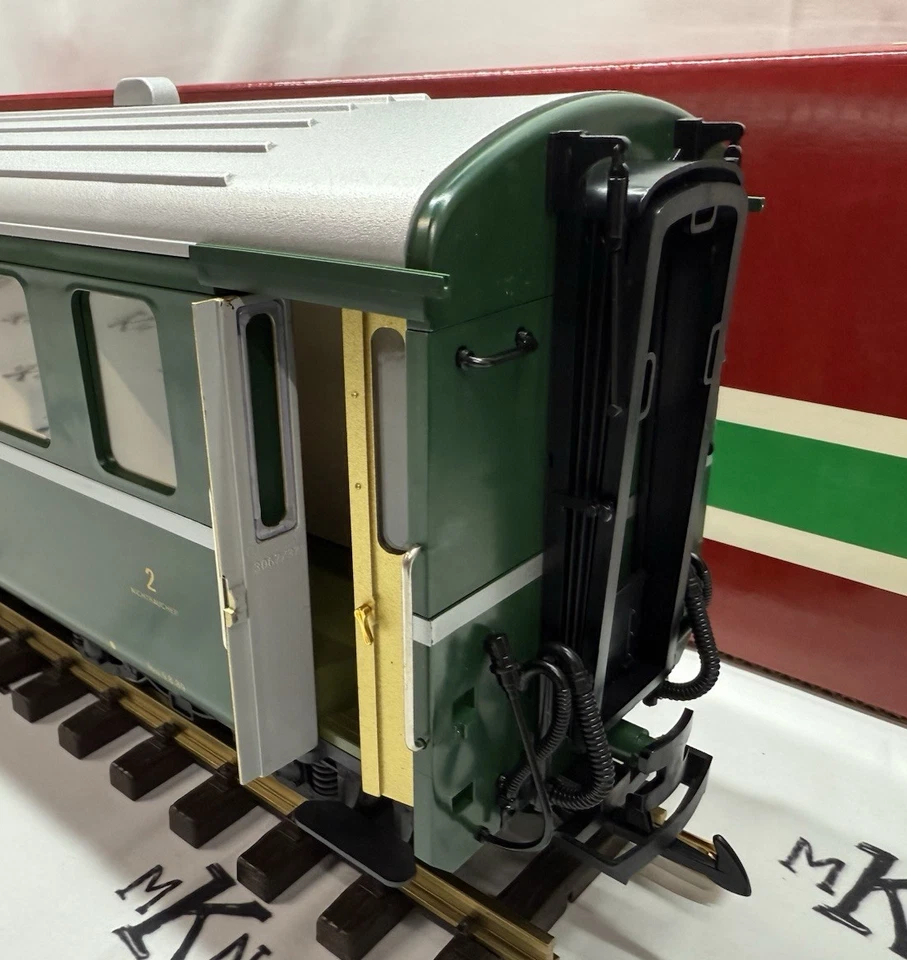 LGB 3167 RhB GREEN 2nd Class Passenger Car G Scale Model Train Coach - Image 4 of 4