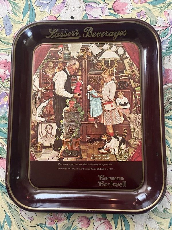 Norman Rockwell 1976 "April Fools Day" Collectors Tray Lasser's Beverages