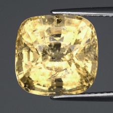 💎 8.16ct 11.3x11.2mm Cushion Natural Yellow Grossular Garnet - Africa Gemstone