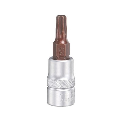 T25 Torx Bit Socket 1/4'' Square Drive Metric Extension Impact Bit, Red