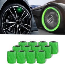 12PCS Luminous Car Tire Valve Stem Caps, American Flag Valve Stem Caps, Illumina