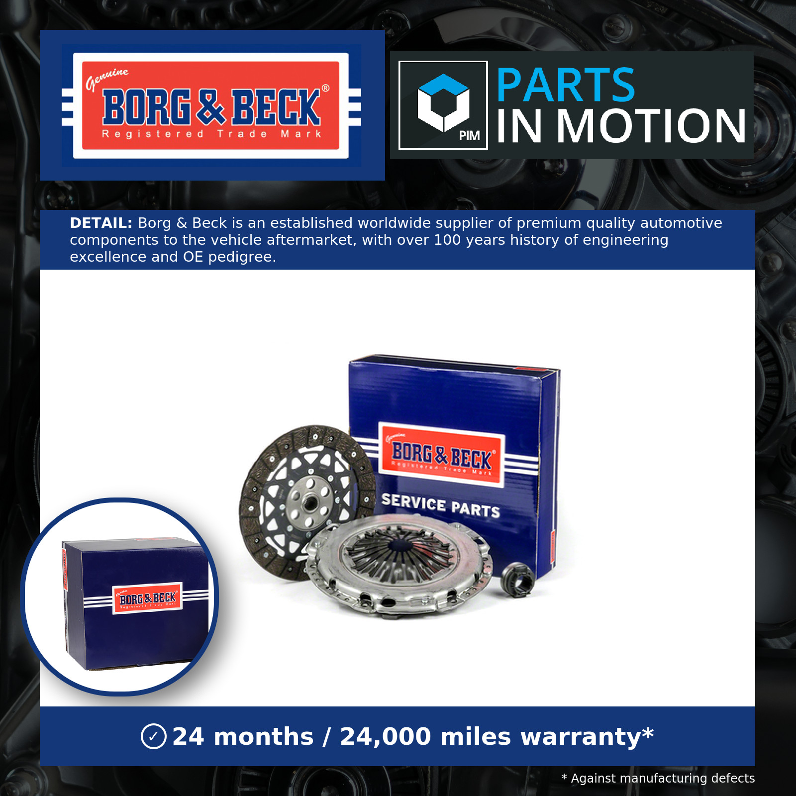 Clutch Kit 3pc (Cover+Plate+Releaser) HK2167 Borg & Beck 21207557172 21207585379