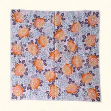 Vintage Schiaparelli French Floral Femme Retro Square Scarf   26  