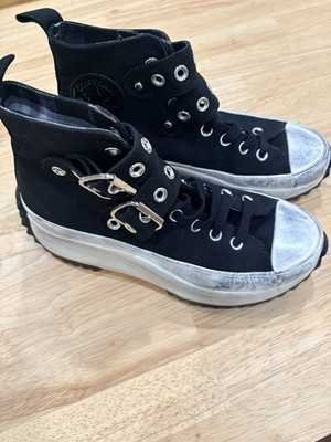 Converse Run Star Hike Platform Punk Hi Top Sneaker Black/Egret Women s 9