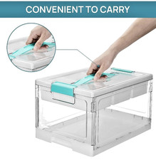 24 QT Clear Plastic Craft Storage Box with Tray  Dividers 1 Pack  Art Supply