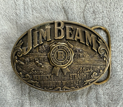 1993 Jim Beam Kentucky Bourbon Whiskey Limited Edition Western Belt Buckle 3x2