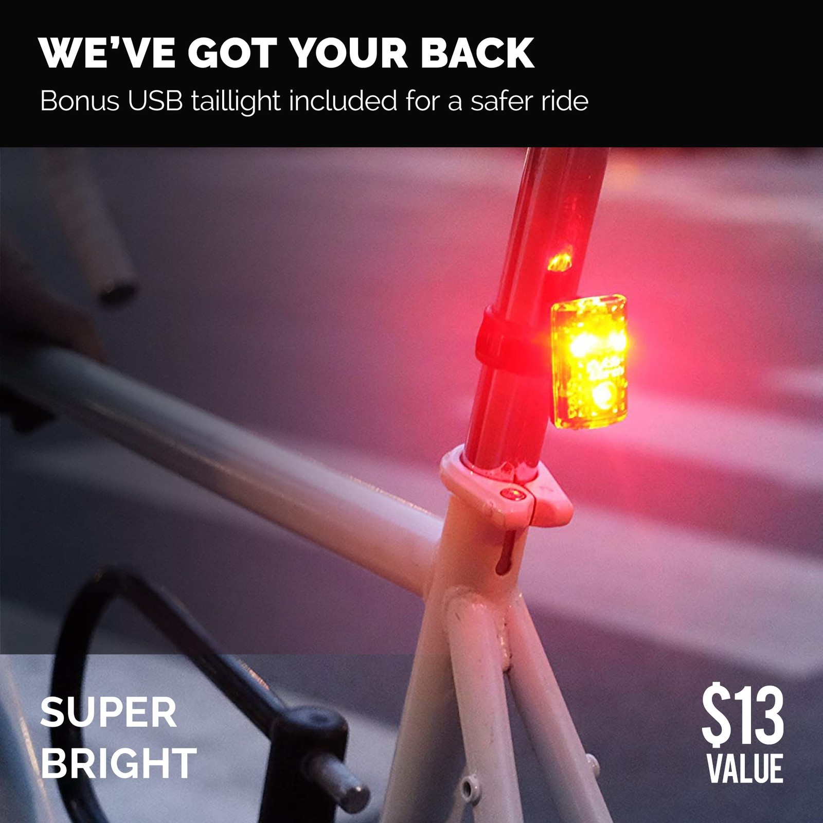 Bike Lights for Night Riding, USB Rechargeable Shark 550R Ultra Bright LED Bi...