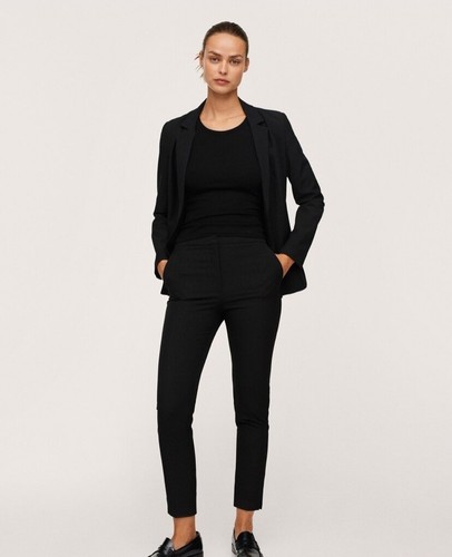 Mango Fitted Tailored Smart Suit Black 6 4 Jacket Trousers BNWOT XS £80 - Picture 11 of 14