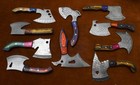 LOT OF 10 HANDMADE STEEL J2 MINI AXE KNIFE WITH EACHING WOOD HANDLE  # A-30 — photo 4