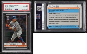 2019 Topps Chrome Update Target Debut Pete Alonso #52 PSA 10 GEM MT Rookie RC
