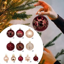 44x Christmas Balls Xmas Tree Decor Colored Shatterproof Charm Pendants Party