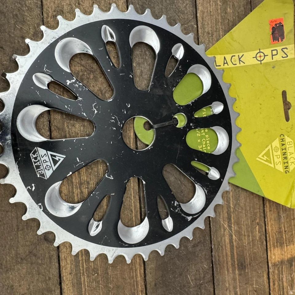 Black Ops BMX Sprocket 44T NOS New Steel Chainring vCrank 1/2 x 3/32 Black - Image 3 of 4