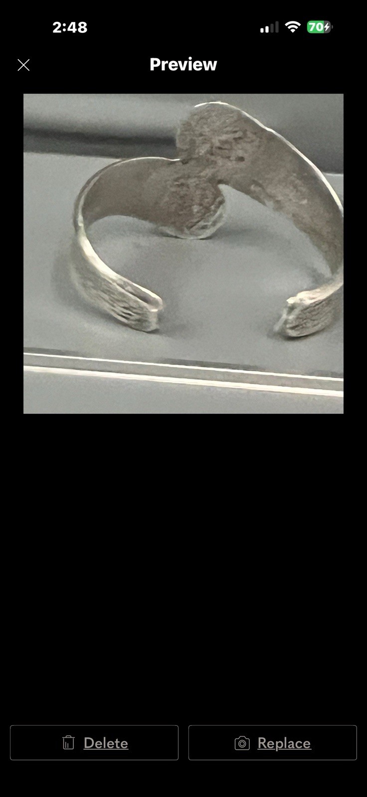 SOLID SS/Turquoise Native American cuff - image 5