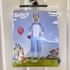 Suit Yourself Costume Co Bluey Costume Jumpsuit Headpiece Tail Toddler Size 2T