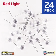 24 X RadioShack 10mm Ultra-High Brightness Red LED #2760015 BULK PACK NEW