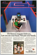 1983 Texas Instruments Vintage Print Ad: Home Computer Software Bill Cosby Promo