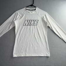 Nike Swim Shirt Rash Guard Long Sleeve White Womens Small