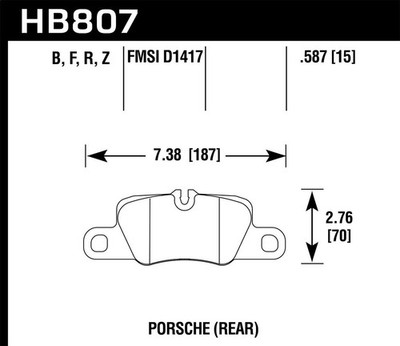 Hawk Performance Rear Disc Brake Pad Set for 2018-2019 Porsche Panamera