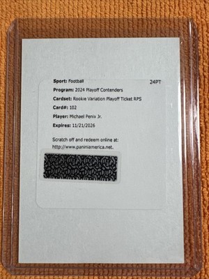2024 Panini-Contenders Michael Penix Jr. No.102 Rookie Var. Playoff Ticket RPS