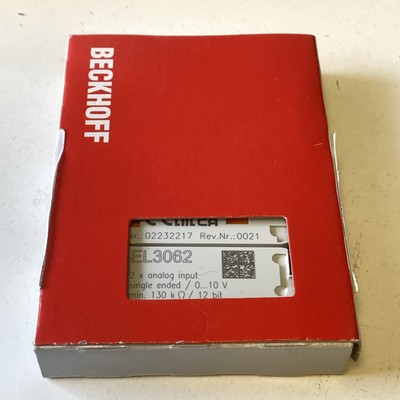 Beckhoff EtherCAT Terminal 2-Channel Analog Input 0-10V 12 Bit EL3062