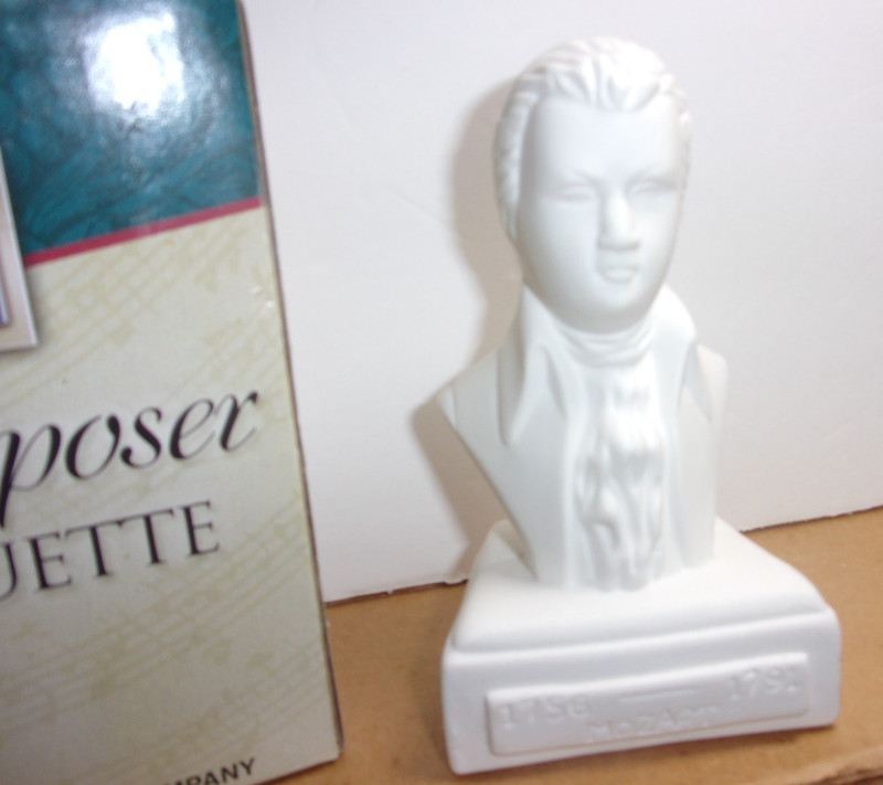 5" Wolfgang Amadeus Mozart Composer Bust Statuette W/ Box