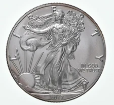 2017 Unc American Silver Eagle 1 Troy Oz .999 Fine Silver