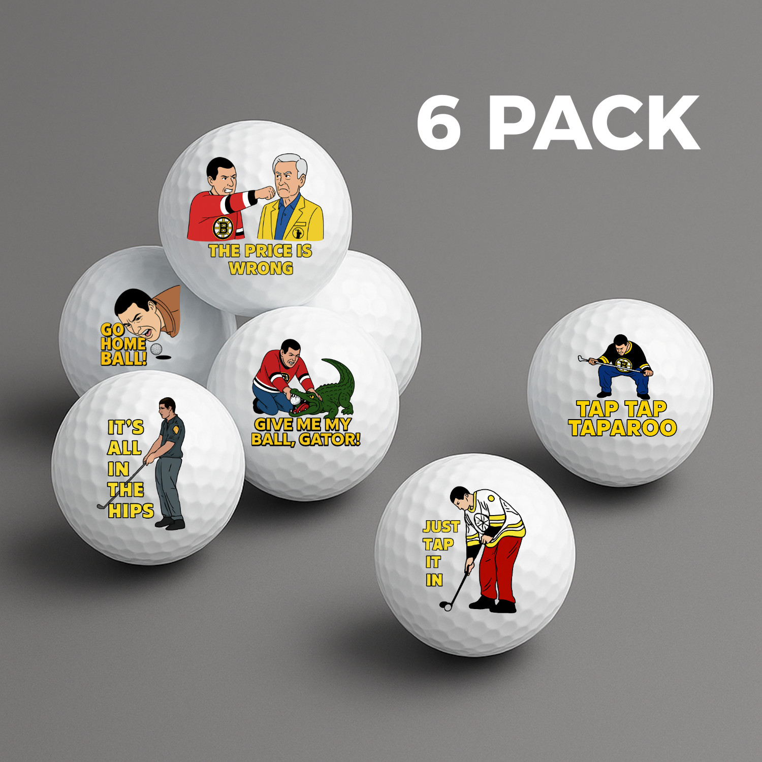 S 6 Pack | Movie Quotes & Characters | Golfer Gift