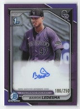 2024 Bowman Chrome #CPA-BLA Bairon Ledesma Prospect Autographs Purple /250