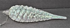 Large Pinecone Christmas Glass Ornament 8"