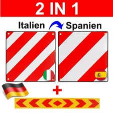 Warntafel Warnschild Spanien & Italien 2 in 1 Rot-Weiß Alu Warnschild 50 x 50cm